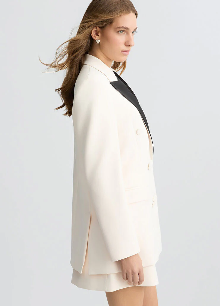 White double-breasted jacket