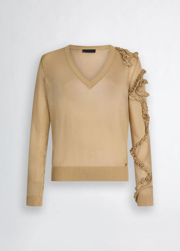 Beige jumper with ruching