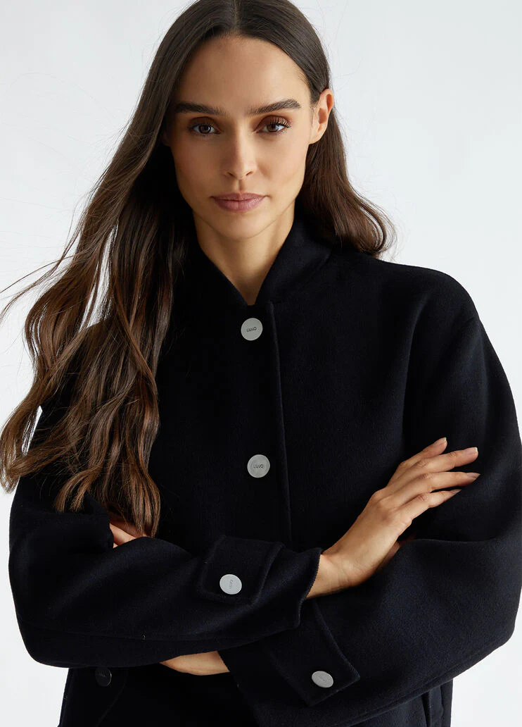 Wool-blend bomber jacket