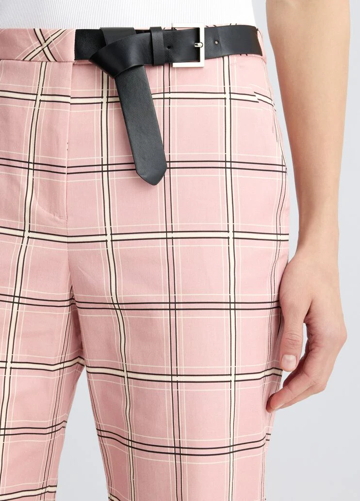 Flared check trousers