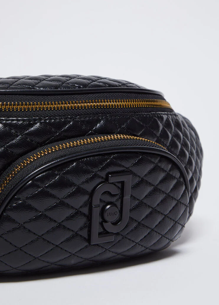 Quilted belt bag with charm