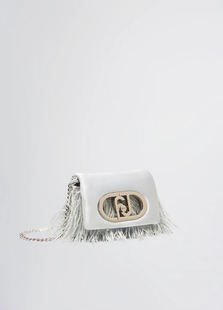 Mini LaPuffy bag with feathered detailing