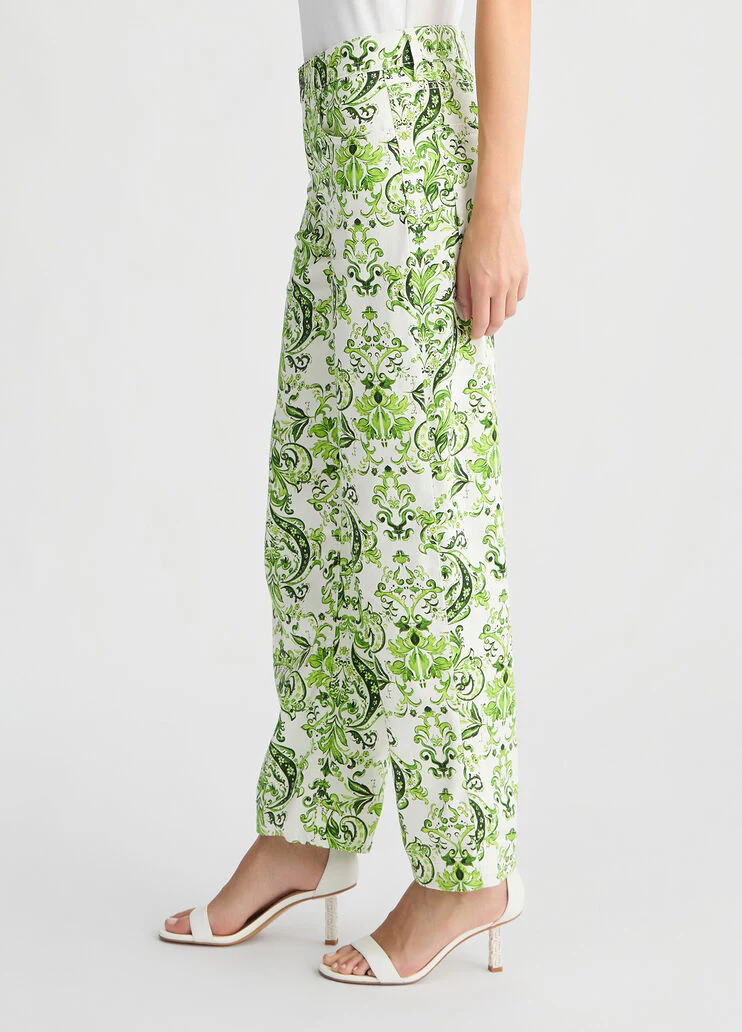 Printed cotton trousers