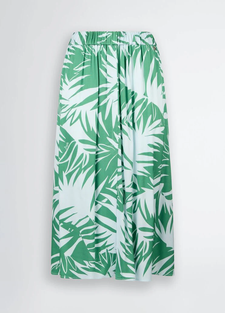 Printed satin skirt