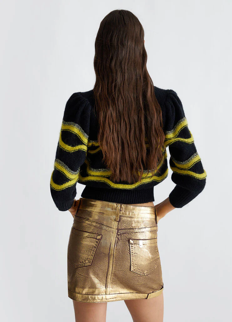 Alpaca-blend jacquard cardigan