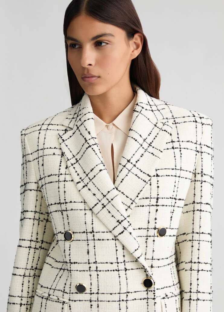 White chequered blazer