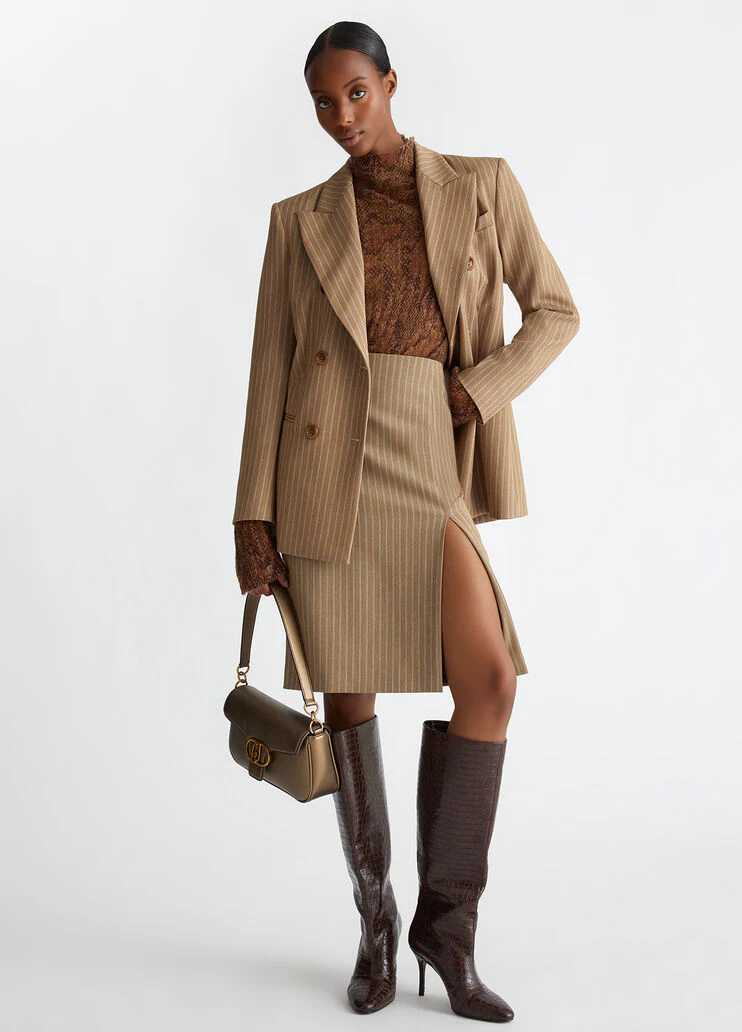 Pinstripe flannel skirt