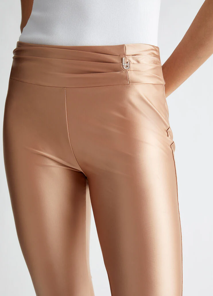 Shiny jersey trousers