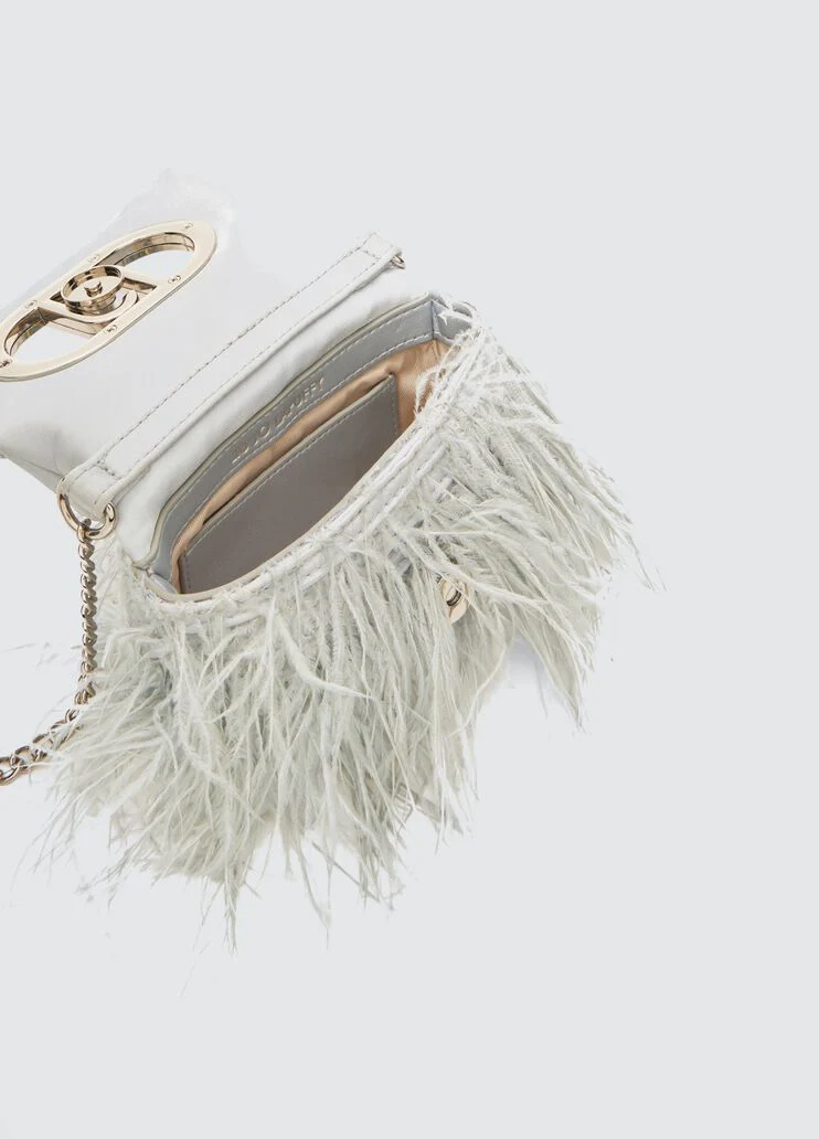 Mini LaPuffy bag with feathered detailing