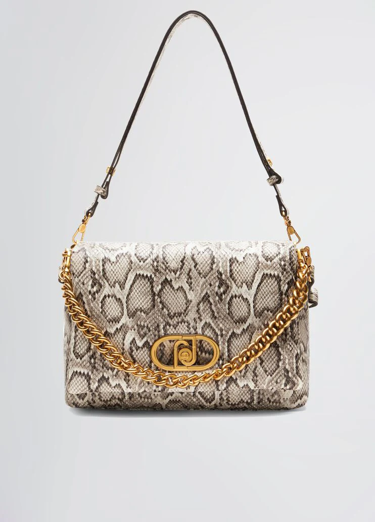 Large snakeskin LaPuffy bag