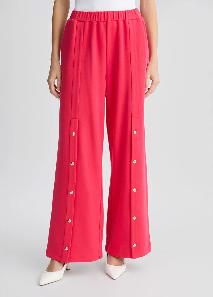 Red fleecegging bottoms with buttons