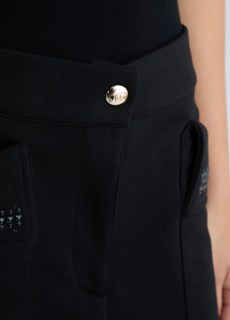 Fleece miniskirt with rhinestones