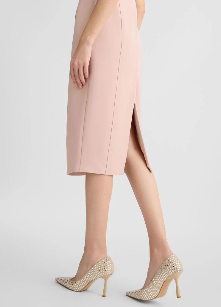 Pink crepe sheath dress