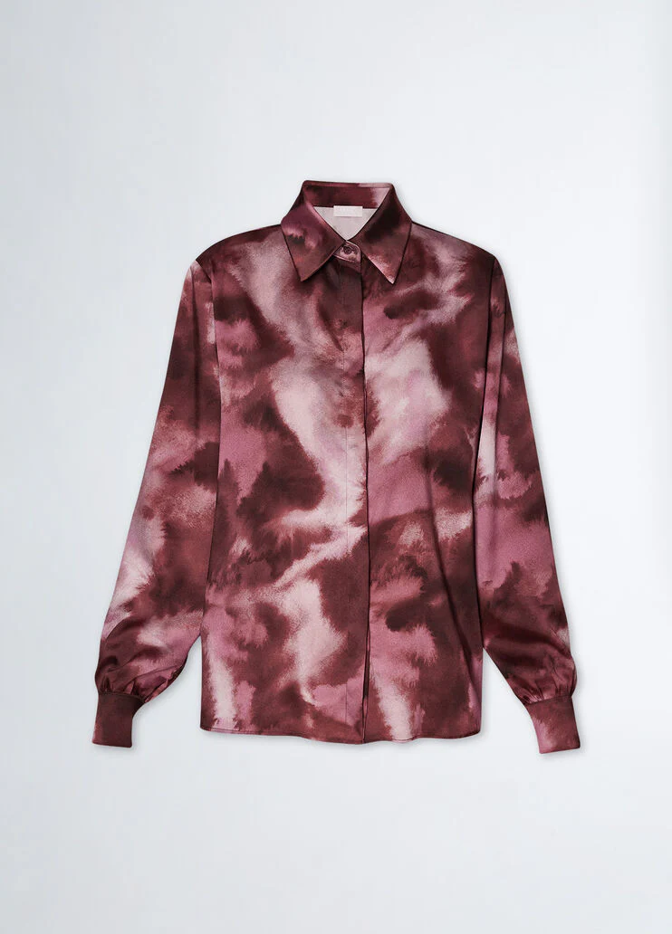 Printed satin shirt