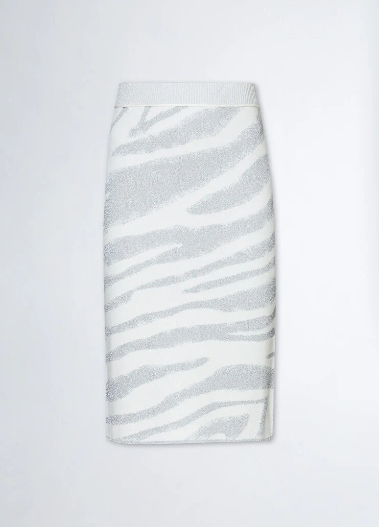 Animal-design knit skirt