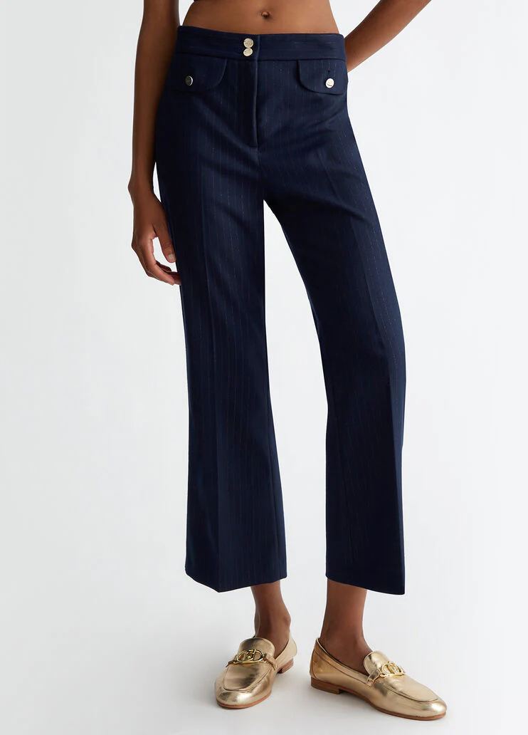 Pinstripe flannel trousers