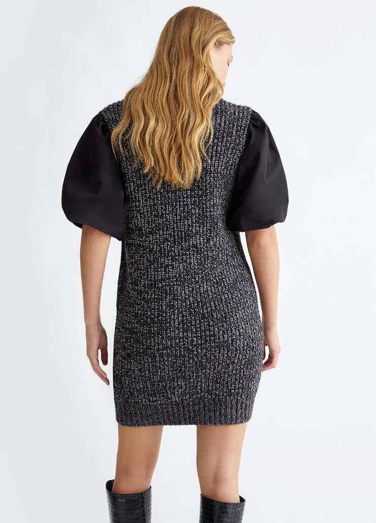 Wool and lurex knit dress
