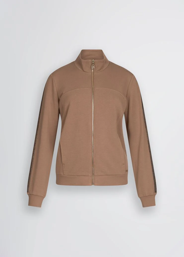 Brown sweatshirt with rhinestones