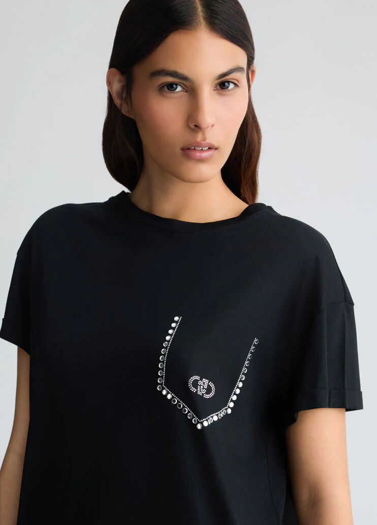 T-shirt with rhinestones