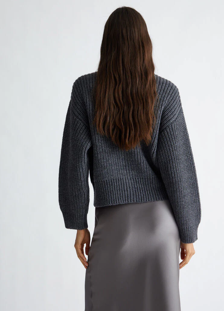 Wool cardigan with embroidery