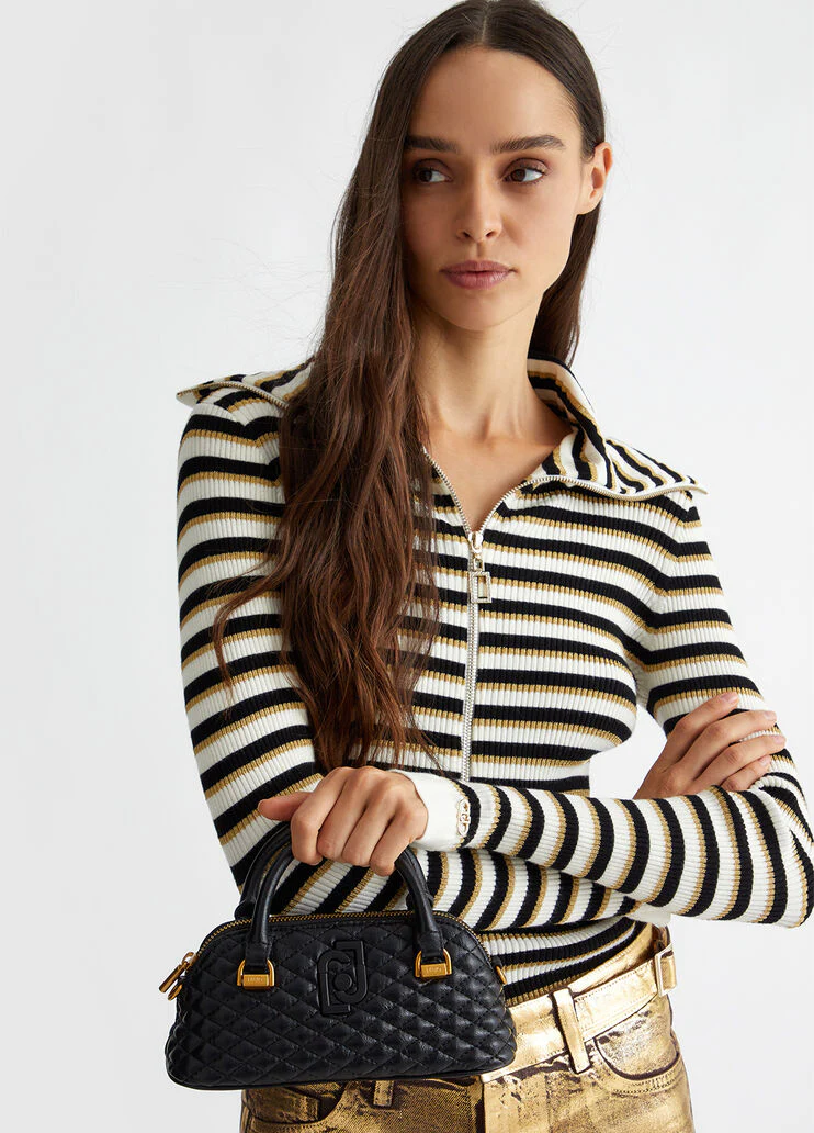 Glossy quilted handbag