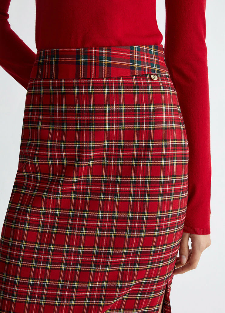 Tartan midiskirt