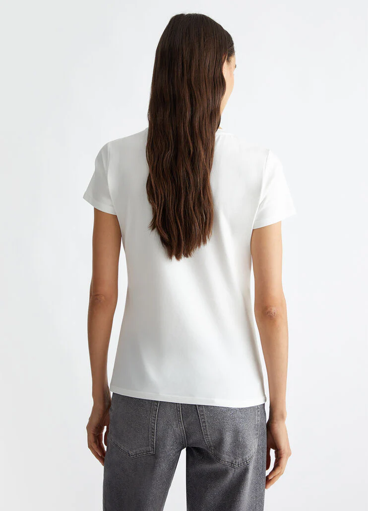 T-shirt with logo and gemstones