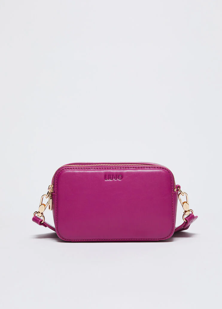 Fuchsia crossbody bag with maxi-logo