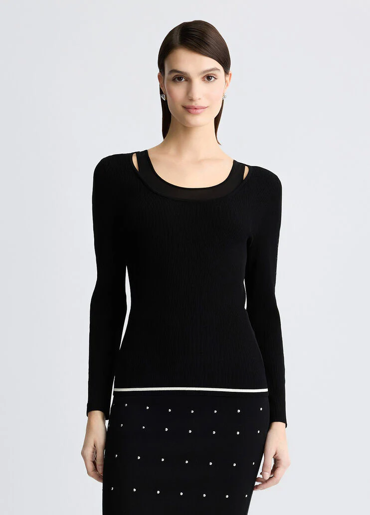 Jumper with tulle inserts