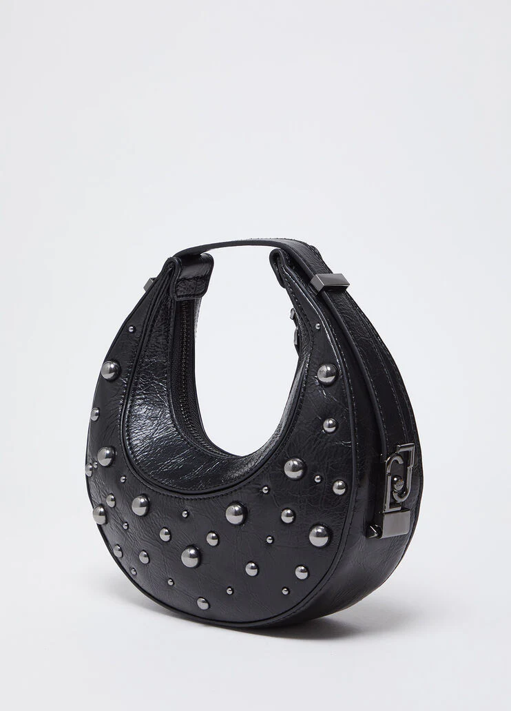 Studded glossy handbag
