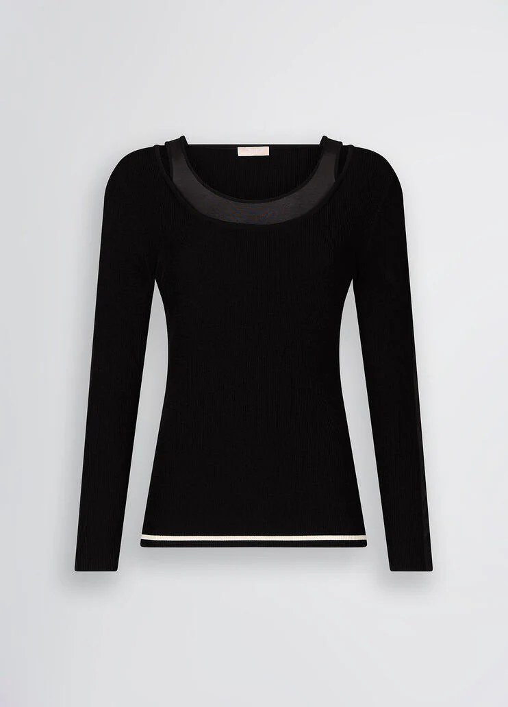 Jumper with tulle inserts