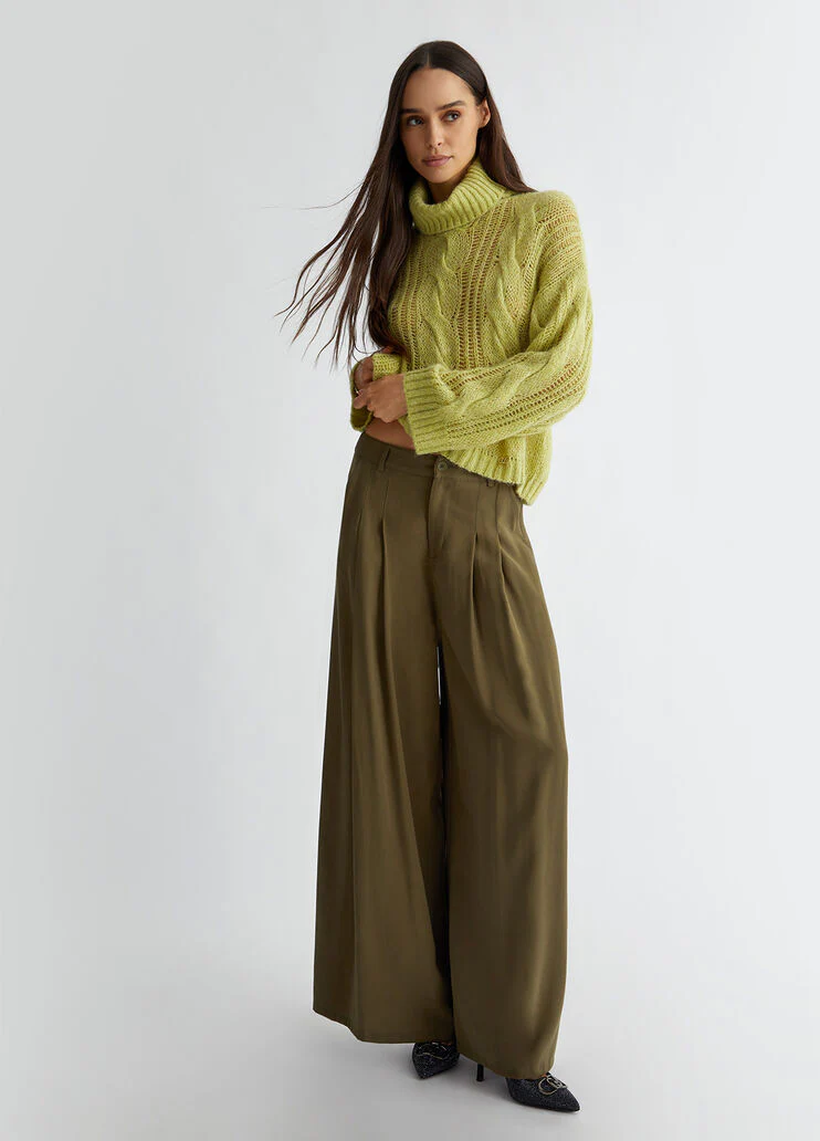 Alpaca and wool polo-neck