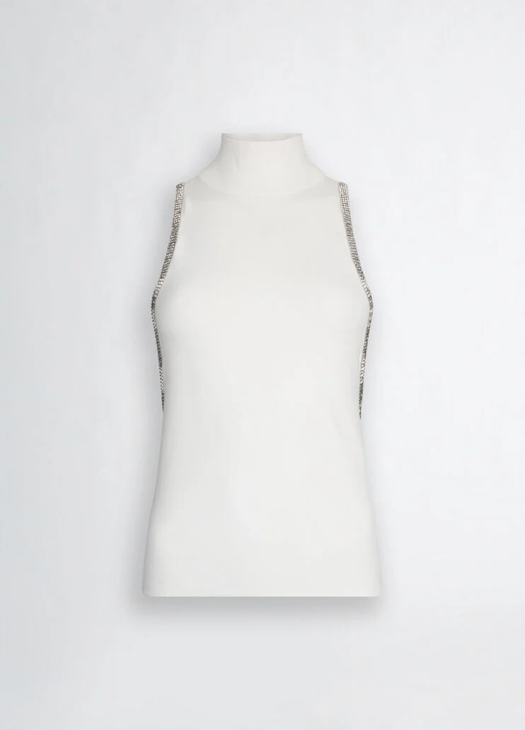 Knit top with rhinestones