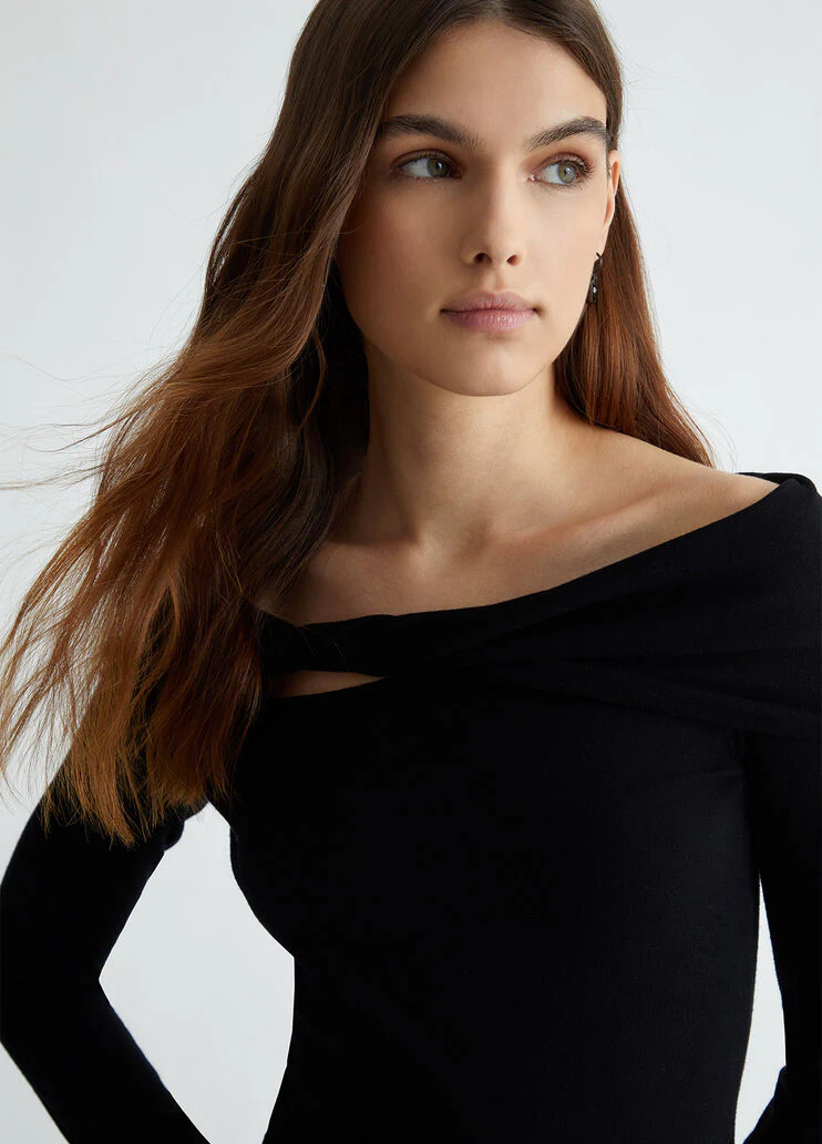 Black body suit with cut-out