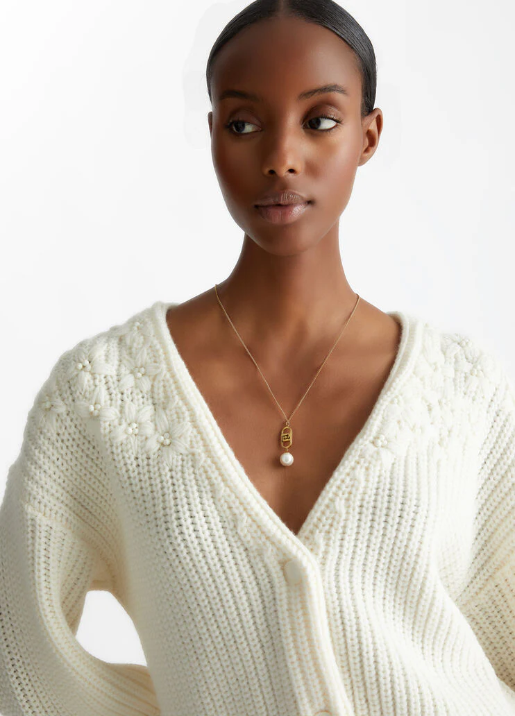 Wool cardigan with embroidery