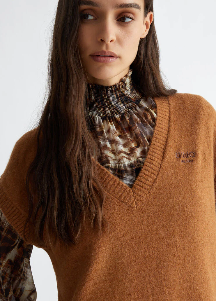 Wool and alpaca blend vest