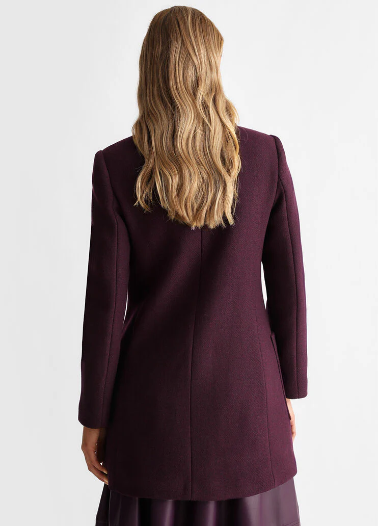 Double-breasted wool-blend coat