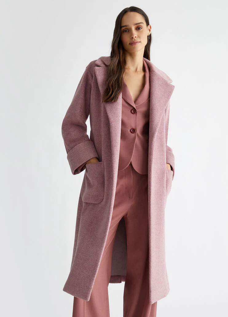 Chevron lurex coat