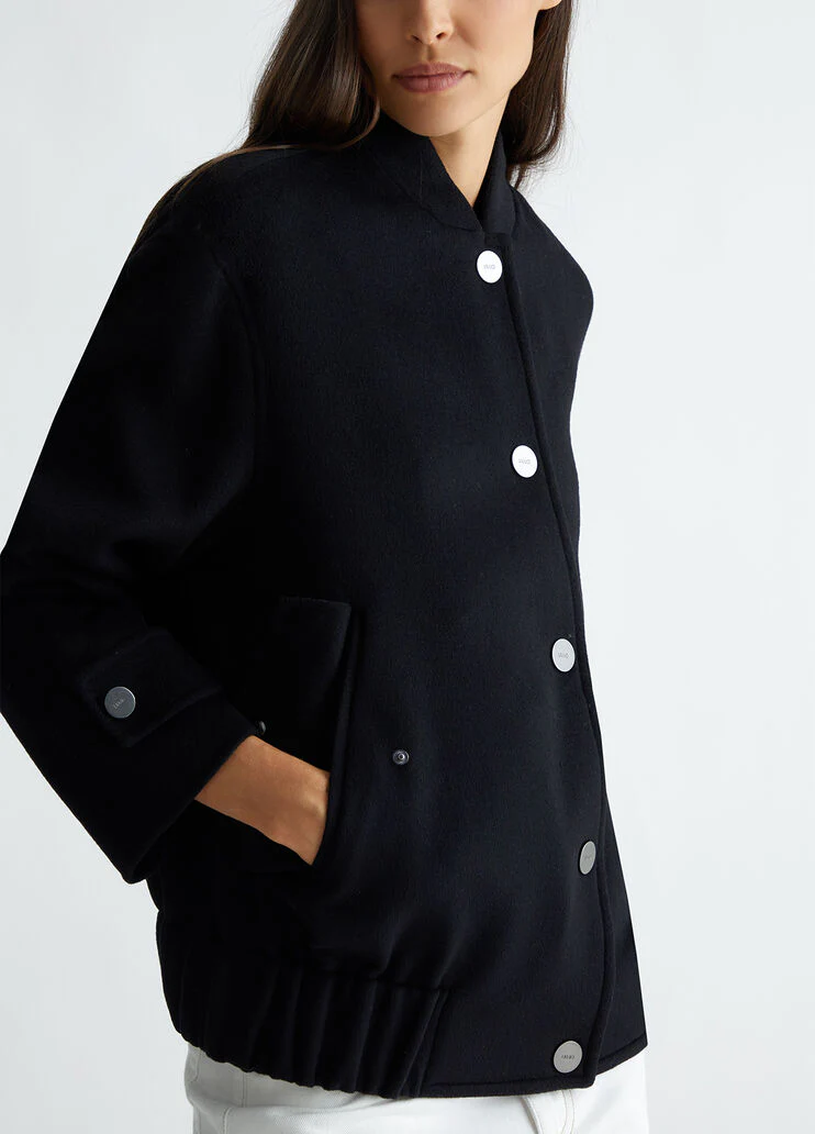 Wool-blend bomber jacket