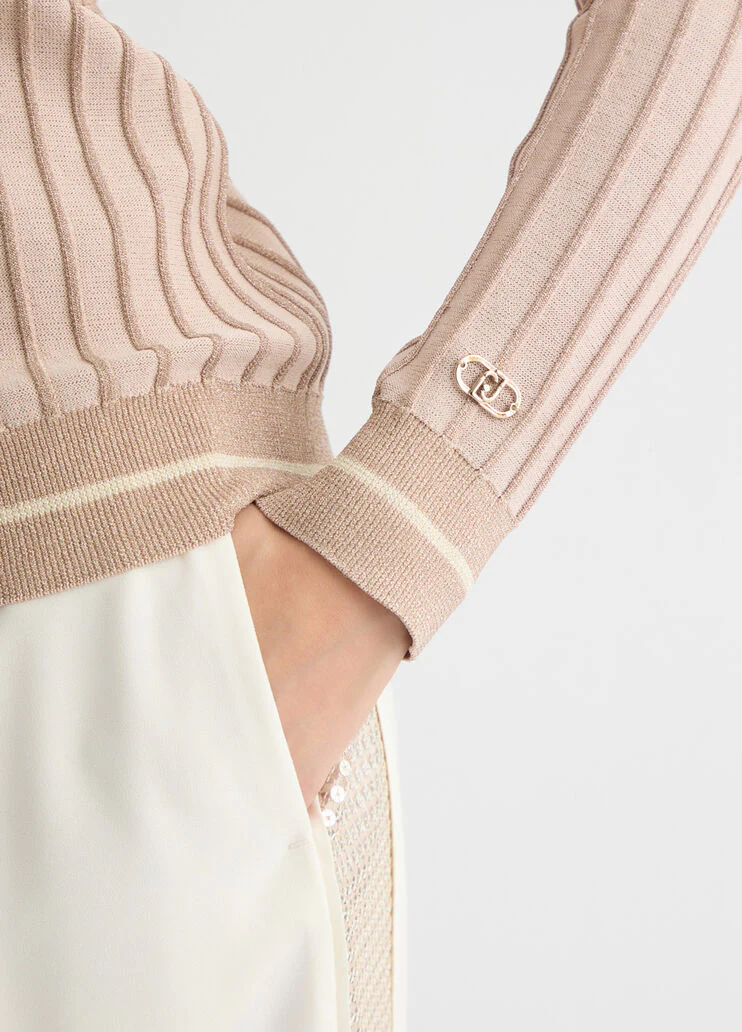 Beige hooded jumper