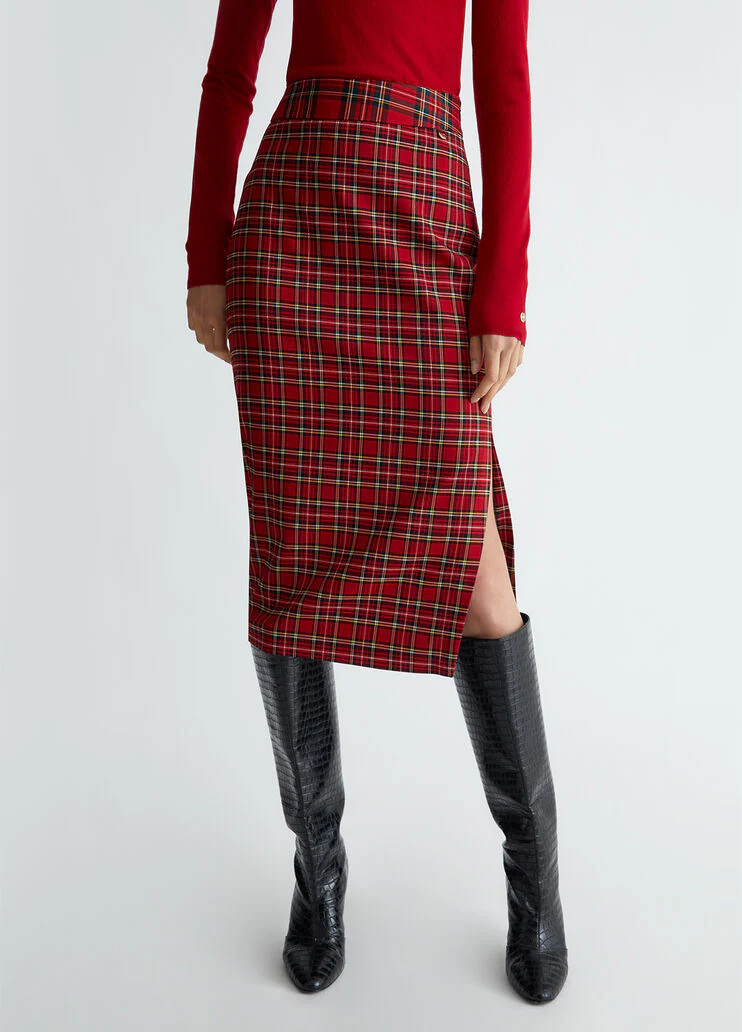 Tartan midiskirt