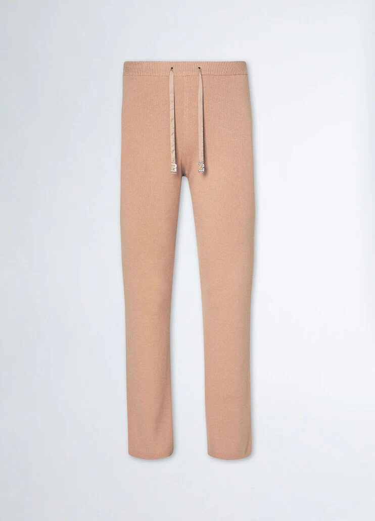 Rib-knit trousers