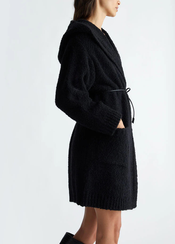 Wool blend knit coat