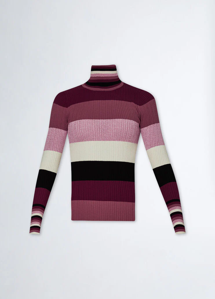 Striped turtleneck