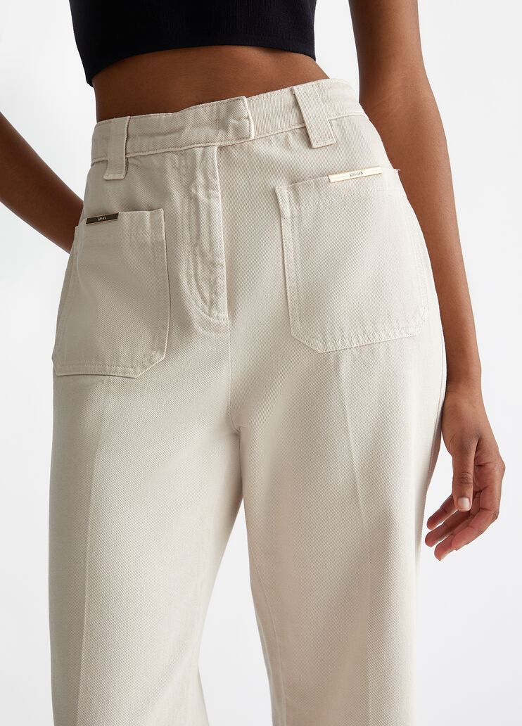 Cotton straight-leg trousers