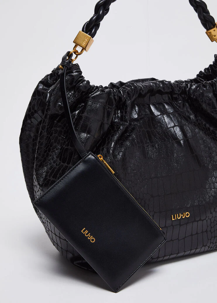 Crocodile-print handbag