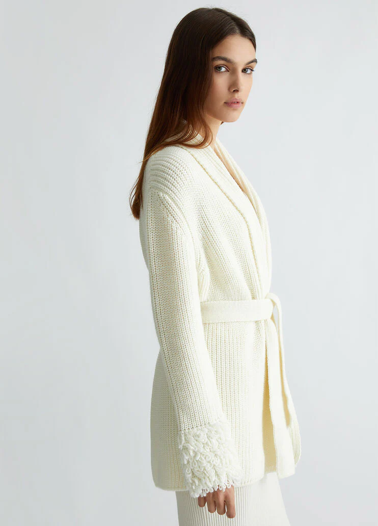 White wool cardigan