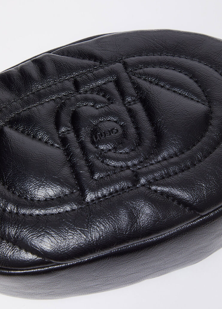 Glossy quilted crossbody bag