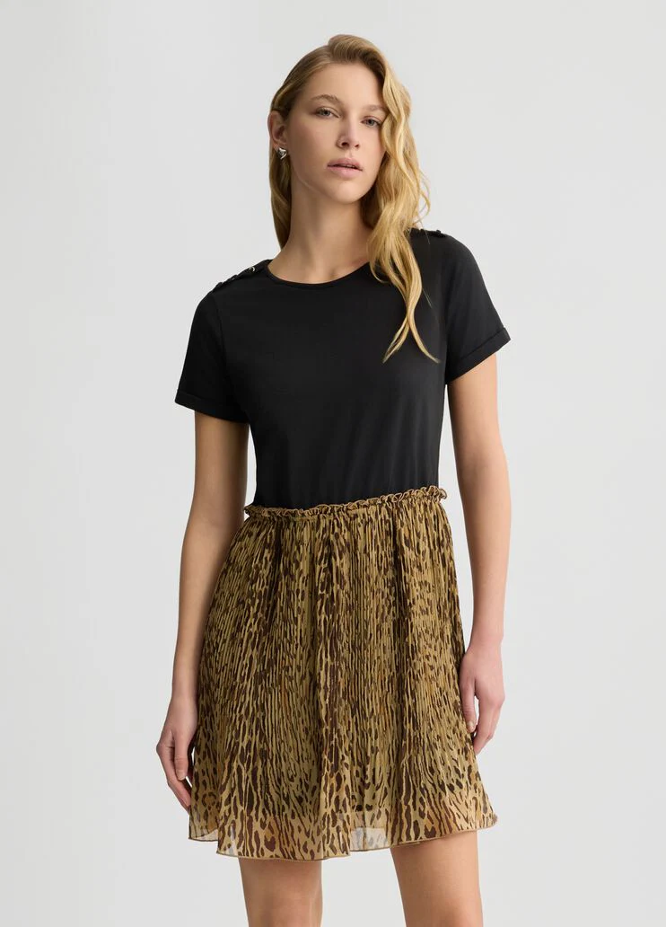 Dress with foulard print