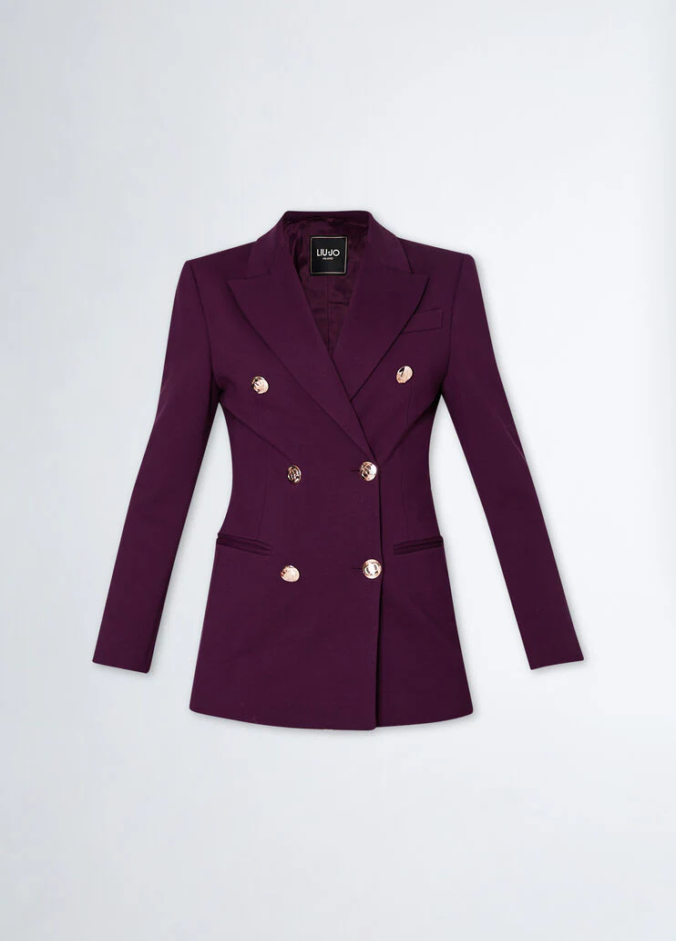 Double-breasted stretch blazer